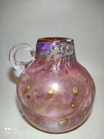 Gyönyörű Pfauenauge Collection Cranberry EISCH jelzett üveg kézműves kiöntő kancsó
