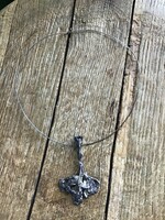 Régi kézműves modernista ezüst nyaklánc ezüst medállal