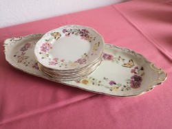 Flawless! Zsolnay sandwich/cake set with butterfly pattern
