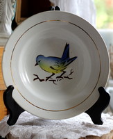 AJÁNLATÁT VÁROM! Gránit tányér, mély tányér, cinege madár díszítéssel