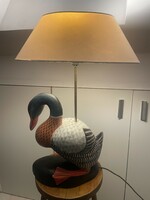 Vintage lifelike wooden wild duck lamp
