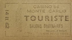 Monte Carlo kaszinó belépőjegy 1962-ből