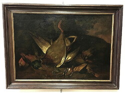 Barokk vadászos csendélet,1700- s évek ,olaj-vászon