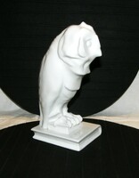 Owl with a book - Herend white porcelain - 21 cm