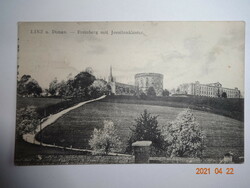 Old antique postcard, linz a. Danube - Freinberg with the Jesuit monastery (1918)