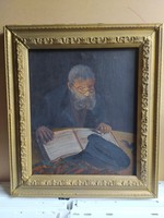 Antique signed oil on canvas painting, in original frame 43 x 37 cm