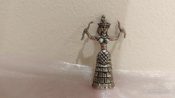Ezüst Hindu vallásos Siva,kitűzőés medál egyben.