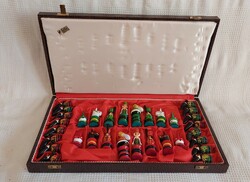 H. Schwebig Köln sakk készlet eredeti állapotban, dobozzal, kézzel festett. Kiváló ajándék!