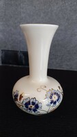 Zsolnay cream-colored, small vase with cornflowers, pattern number, gold-plated, 12 x 7 cm, opening: 4.5 cm