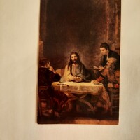 Prayer card Rembrandt: Christ at Emmaus 1972