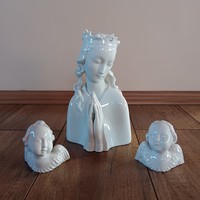 Antik Augarten Wien porcelán Mária puttókkal