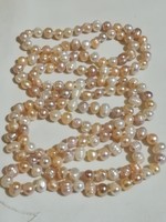 Beautiful cultured pearl long necklace, 120 cm.