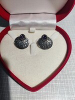 Balinese amethyst stone silver earrings