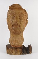 1P614 Imre Kovács from Turan: male ceramic bust 37.5 Cm 1965