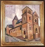 Zicherman Sándor: "Az altenári templom" - festmény 1998-ból