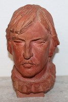 Terracotta male head sculpture - marked