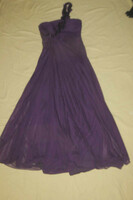 Purple burgundy maxi bra dress with 1 shiny strap 10s betsy & adam mb: 82-92 cm h: 149 cm
