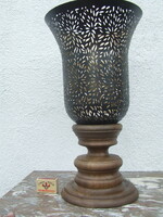 Candle holder wood metal