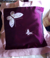 Special butterfly decorative pillowcase with pink border 57 x 58 cm