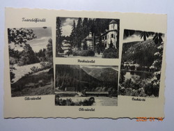 Régi postatiszta Weinstock képeslap: Tusnádfürdő - részletek (Olt-részlet, parkrészlet, Csukás-tó)