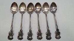 Silver rose coffee and mocha spoons 6 pcs 48.83 g