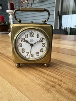 Antique brass junghaus travel clock
