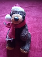 Retro plush brown bear Christmas decoration