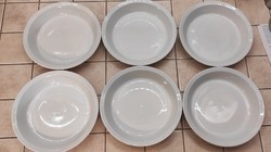 Fehér porcelán menza főzelékes tányér, tál ( 6 db. )