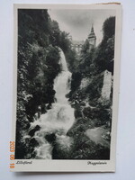 Régi képeslap: Lillafüred, Nagyvízesés (1938)