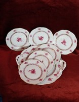 6 Personal pink Appony pattern Herend cake set