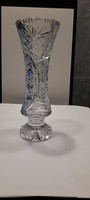 Szépséges, gazdagon csiszolt ólomkristály váza 18cm