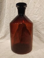 Antik nagyméretű barna gyógyszertári patikai üveg 35 cm