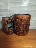 Rare folk 100-year-old carved wine cup