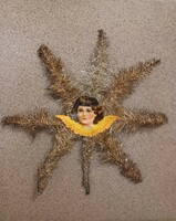 Antik karácsonyfadísz- angyal csúcsdísz- gyűjtői