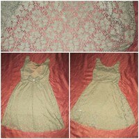 Keki lace dress with open back with rhinestone bodice, chest pad h: 81 cm mb: 76-96 cm