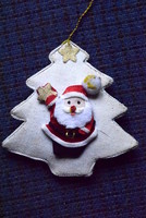 Handcrafted Santa Claus textile pine Christmas tree decoration