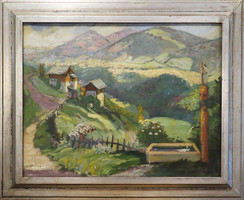 Ismeretlen osztrák festő - Alpesi táj (1938)