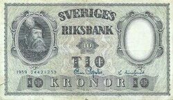 10 kronor korona 1959 Svédország 2.