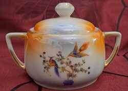 Antique bird porcelain sugar bowl (l4358)