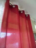 Burgundy silk curtain rod 140x125 cm