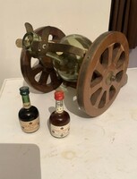 Retro drinks, bottles. Courvosier mini bottles and drink cannon