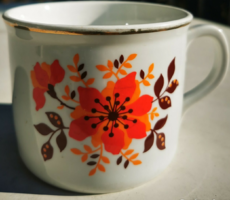 Zsolnay half liter mug with retro pattern