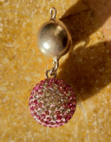 Silver pendant marked with Swarovski crystal stones 4cm!