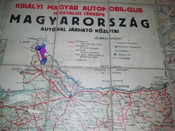 Királyi Magyar autó mobil club Magyarország 1929 január térkép