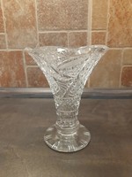 Különleges virágkehely alakú üveg  váza 719 gramm