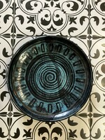 Vintage, retro large turquoise ceramic bowl, diameter 30cm