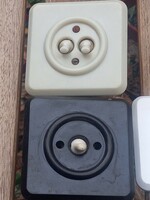 Retro villany kapcsoló, konnektor, bakelit kapcsoló gomb design- 60-as évek