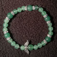 Mineral angel bracelet - green aventurine (18.5cm)