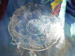 Kínálótál-  vastag, masszív  üveg tál 26,5 cm