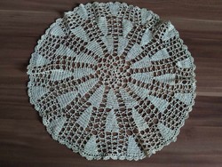 1 old very beautiful crocheted lace tablecloth, diameter 33 cm